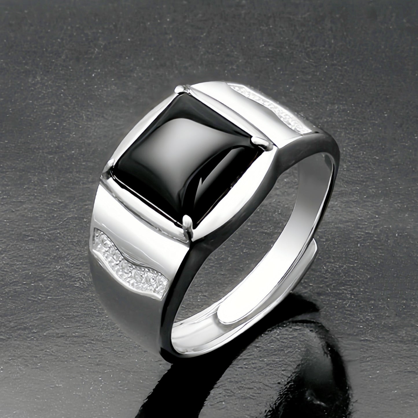 925 Sterling Silver Adjustable Men Ring – Minimalist Fashion Jewelry for Wedding, Party & Gift