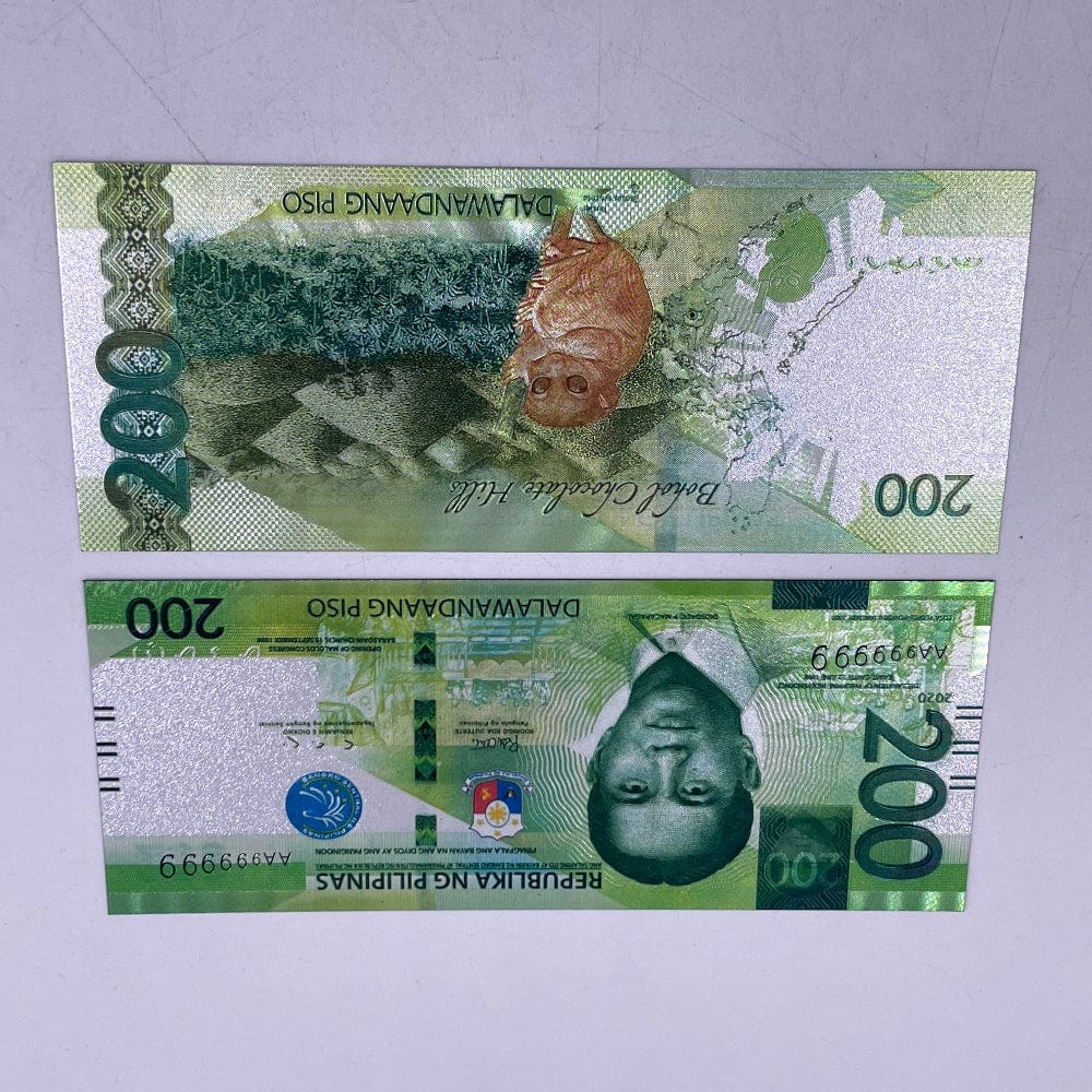 Philippine 200 Peso Gold-Plated Banknote – Non-Currency Souvenir Bill | Asian Craft Collectible