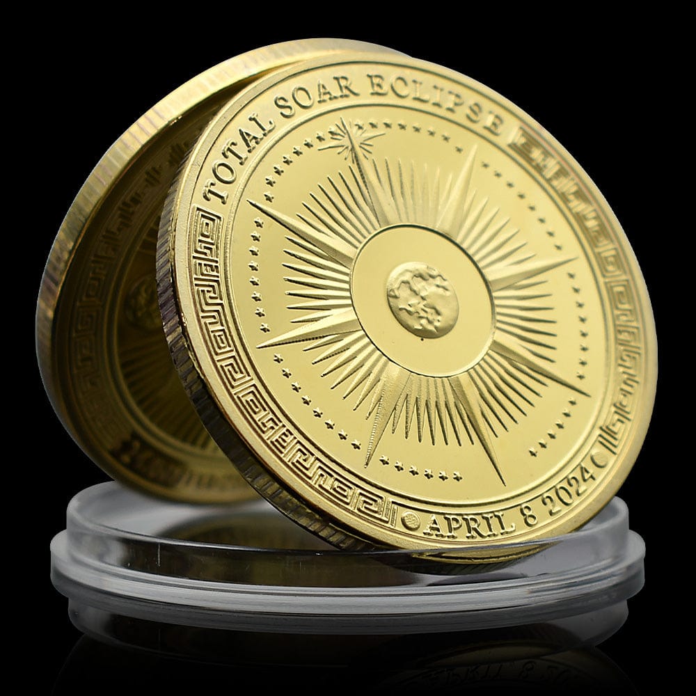 April 8 Coin,
Solar Coin,
Eclipse Coin,
Challenge Coin
Metal Gold,
Plated Coin,
Holiday Coin,
