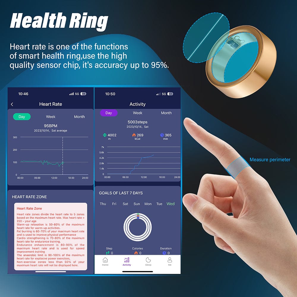 OEM Ouraa Smart Ring Sleep Monitoring Blod Fitness Tracking Bluetooth Accessories Smart Jewelry Activity Trackers Health Ring