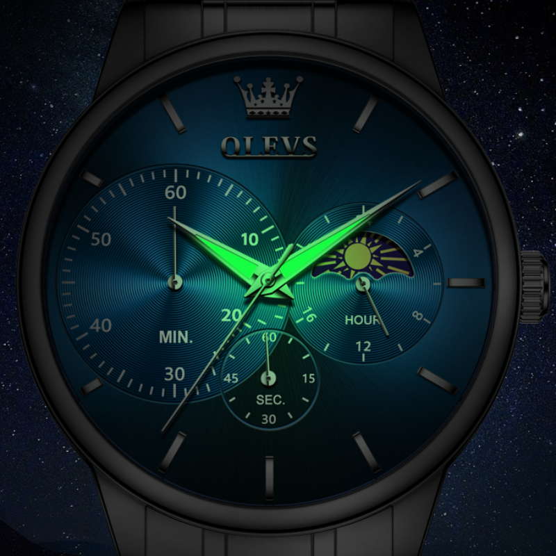 olevs watch, olevs men watch, olevs quartz watch, olevs moon phase watch, quartz watch for men, waterproof men watch, stainless steel watch men, luminous men watch, luxury men wristwatch, casual men watch, moon phase watch men, original olevs watch, fashion men watch, elegant men watch, premium quartz wristwatch,
