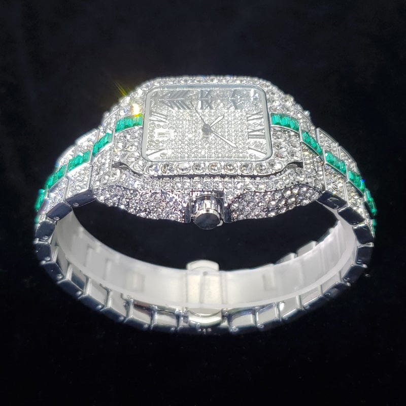 iced out watches cheap, ice out jewelry, Cartier skeleton iced out, bustdown watch, iced out AP watch, iced out Cartier Santos, iced Cartier watch,