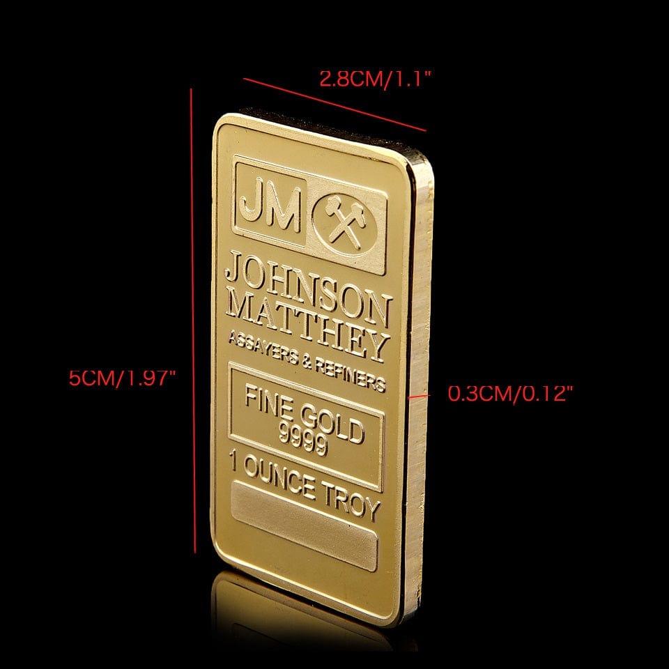 Troy Bullion Bar Plated – Decorative Coin – JM Bullion Gold Bar