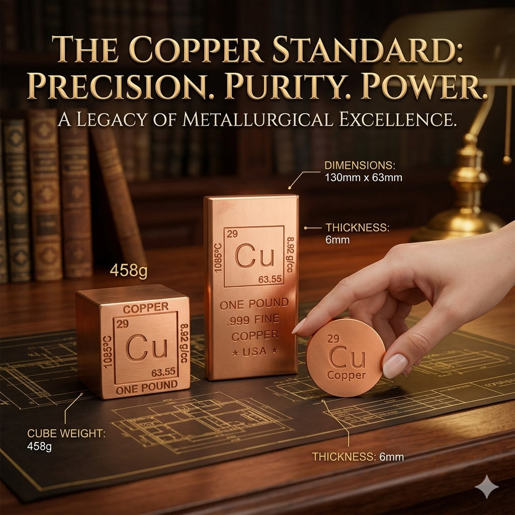 3 Pcs 99.9% Pure Metal Decorative Bars – High Density Collectible Ingot Blocks for Display, Crafts & Educational Use