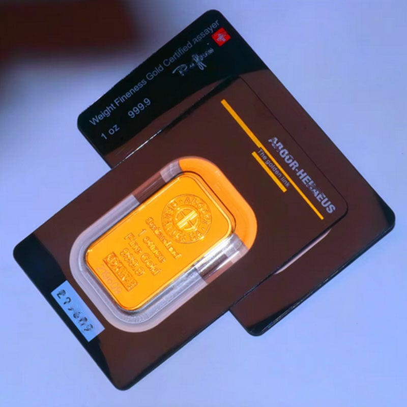 Switzerland Argor Heraeus 1 oz Gold Bullion Bar – Sealed Edition