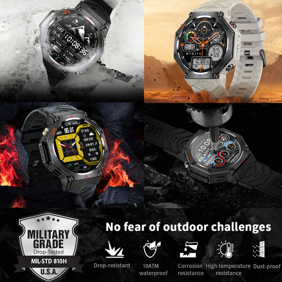 T Rex 3 Ultra, GPS Smart Watch, Military Smartwatch, AMOLED Watch, Waterproof Smartwatch, Outdoor Watch, Sports Smartwatch, Fitness Tracker, Bluetooth Calling Watch, Rugged Smartwatch, Men's Smart Watch, Hiking Watch, Tactical Watch, Adventure Watch, Compass Watch, Altimeter Watch, Barometer Watch, GPS Fitness Watch, 