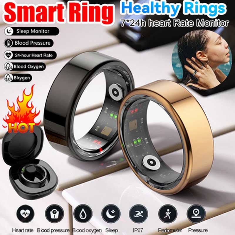 Ultrahumn Aiir Smart Ring – Gold Titanium Steel Health Tracker, IP68 & 3ATM Waterproof Design