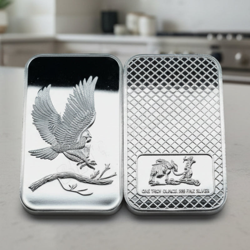 4 Pcs 1 Troy Oz Eagle & Prospector Bullion Coins – USA Fine Plated Collectible Coin Set