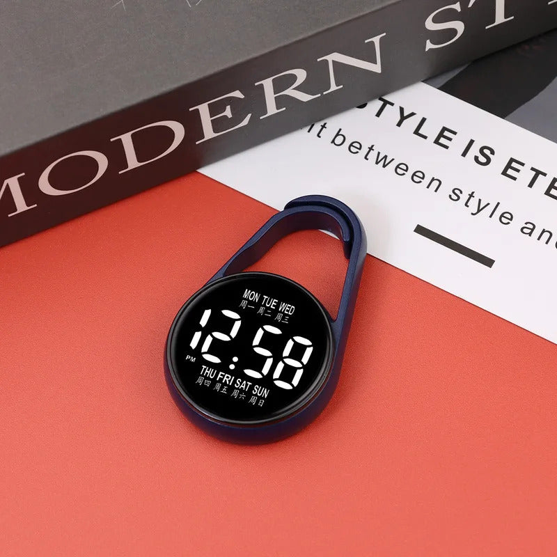 LED Digital Pocket Watch Hanging Night Light – Electronic Keychain Watch Portable Glow Display