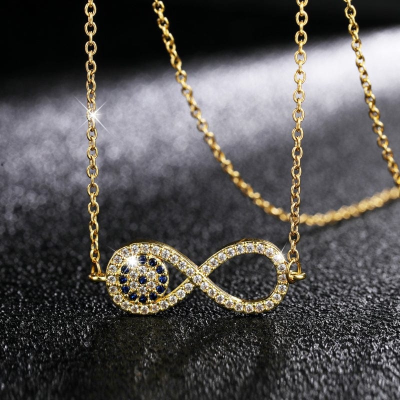 Infinity Zircon Blue Eye Necklace For Women Charm Religious De-vil Eye Pendant Jewelry Birthday - Diamond Necklace  Infinity