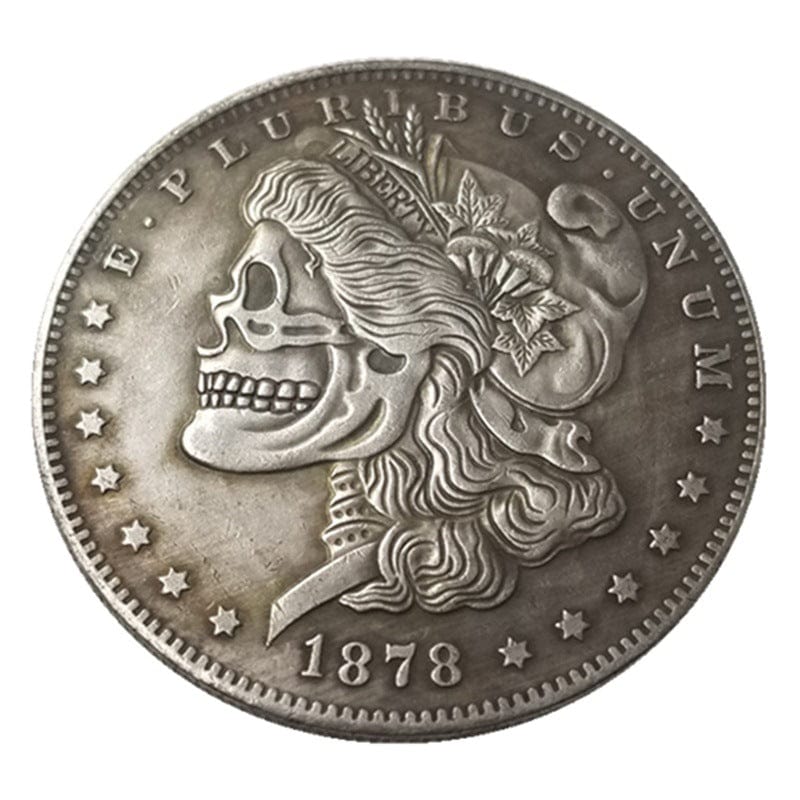 1878 Hobo Nickel Skull Silver 