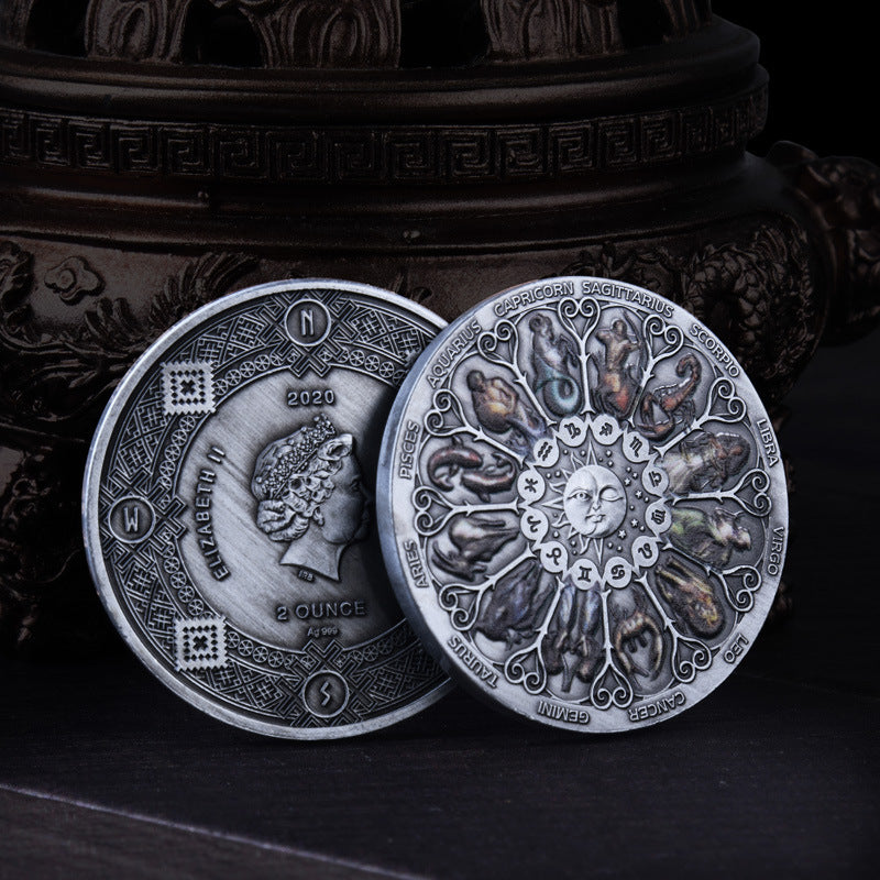 Tree of Life Sun God Commemorative Coin – Ancient Style Queen Elizabeth Nickel Collector Gift Coin