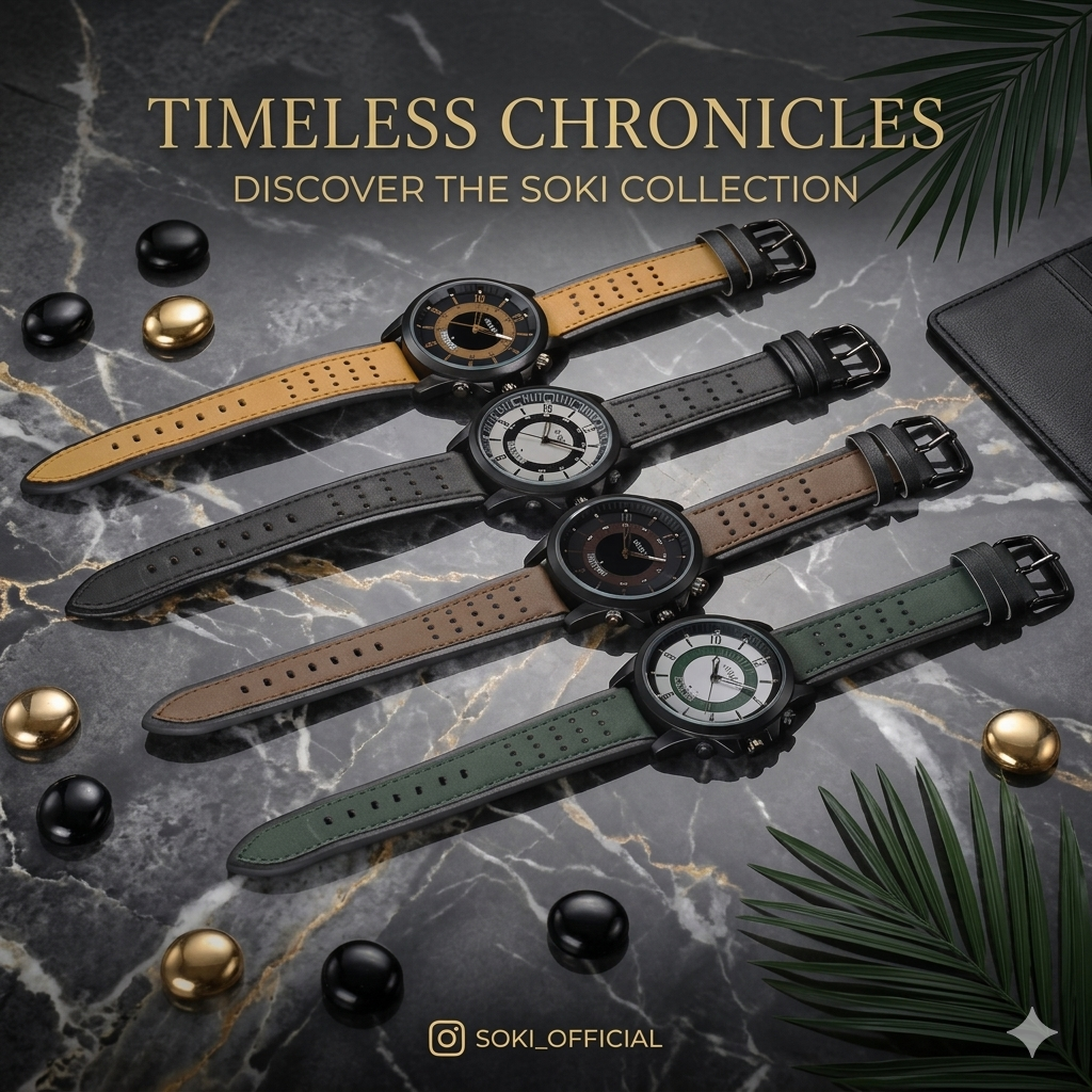 5 Pcs Men’s Leather Military Watch Set – Sport Fashion Quartz Watches with Calendar Date
