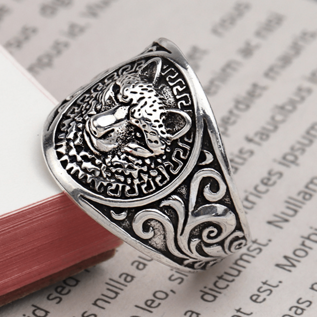 Wolf Ring, mens wolf ring, silver lion ring, wolf mens ring, mens rings wolf, wolf ear rings, wolf and badger rings,