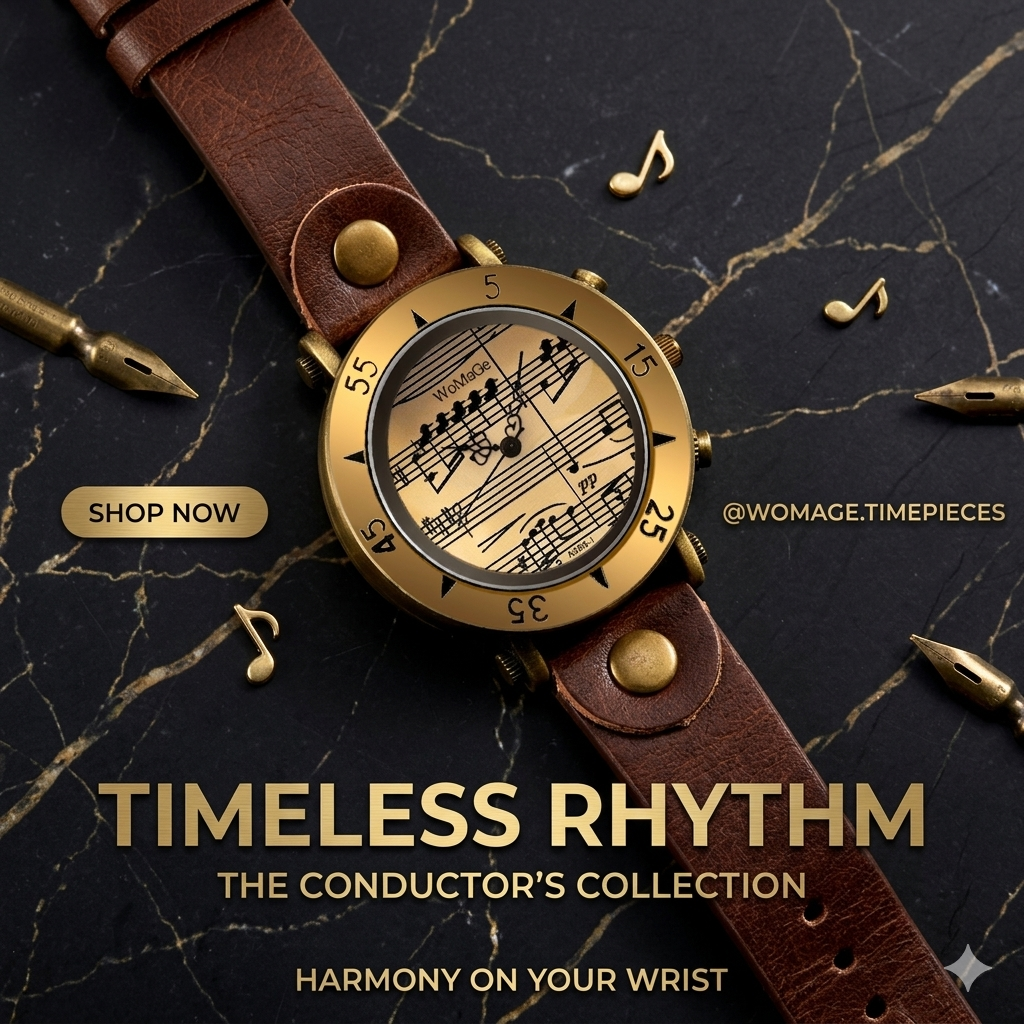 Fashion Women’s Leather Watch – Music Style Elegant Ladies Quartz Wristwatch Relogio Feminino