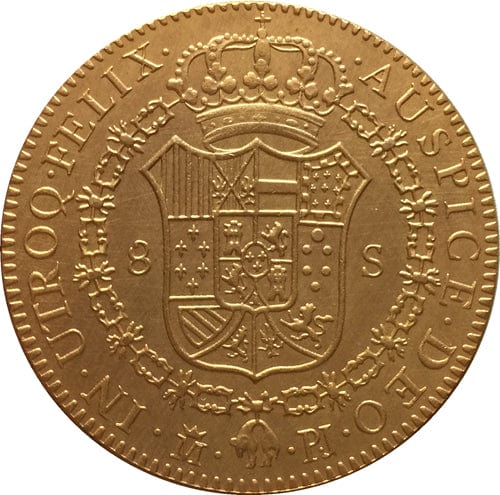 عملة إسبانيا 1773 فئة 8 إسكودو – عملة كارلوس الثالث لإسبانيا الإمبراطورية