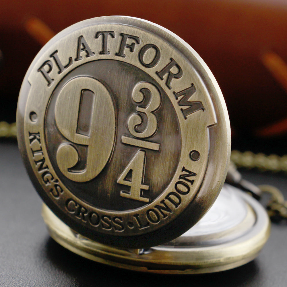 Bronze Mysterious Number Puzzle Quartz Pocket Watch – Retro Pendant Necklace Watch for Men & Women