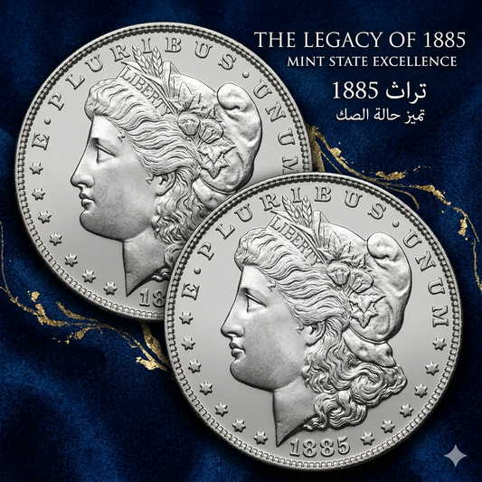2 Pcs 1885 CC Morgan Silver Dollar Coins – Rare USA Collectible Coins for Sale