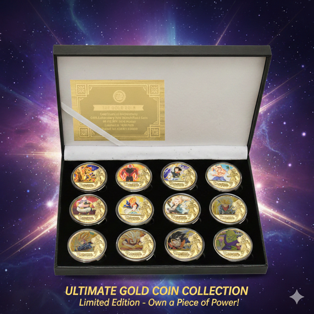 Dragon Ball gold coin, Dragon Ball gold plated coin, Son Goku coin, Vegeta coin, Dragon Ball anime collectible, Dragon Ball commemorative coin, anime gold coin, Dragon Ball Z coin, anime souvenir coin, Dragon Ball merchandise, Dragon Ball collector item, Goku Vegeta coin, anime fan gift, kids anime toy, 
