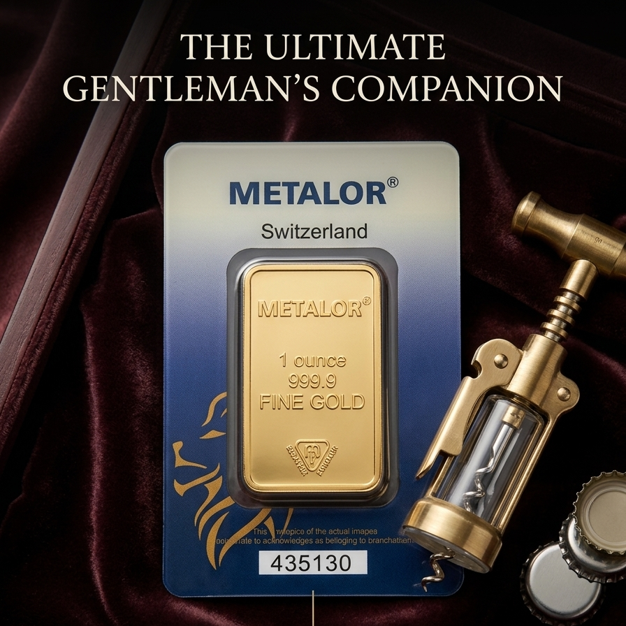 Metalor Gold Plated Bar Copper Bar with Serial Number – Collectible Bullion Style Ingot Display Piece