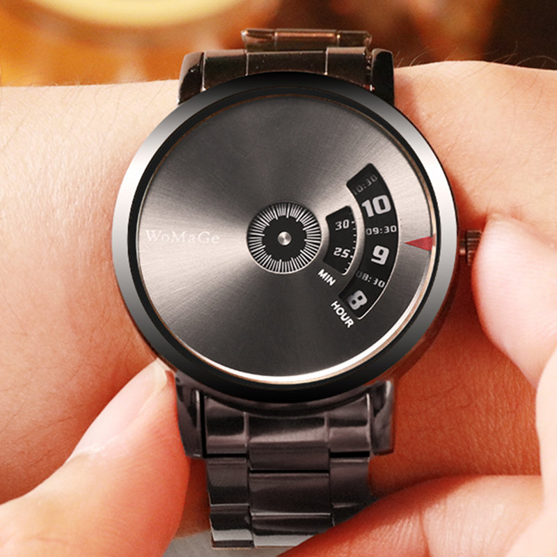 Luxury Black Stainless Steel Quartz Men’s Watch – Unique Business Fashion Wristwatch