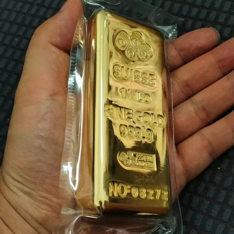 1:1 Replica Swiss 1kg Gold Bar – Realistic Bullion Display for Bank & Store