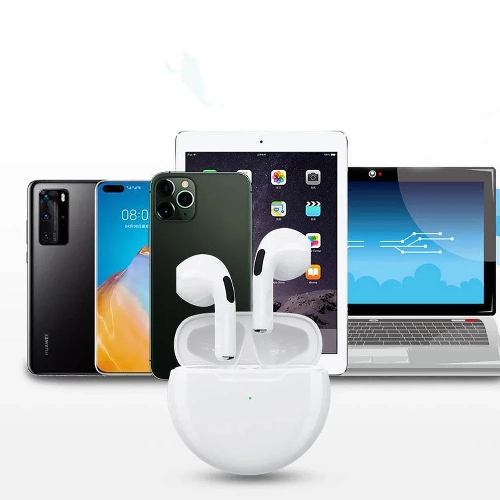 Pro 6 TWS Wireless Bluetooth Earphones (15 PCS) – Sports Headphones with Mic for iPhone & Xiaomi, HiFi Sound & Long Battery Life