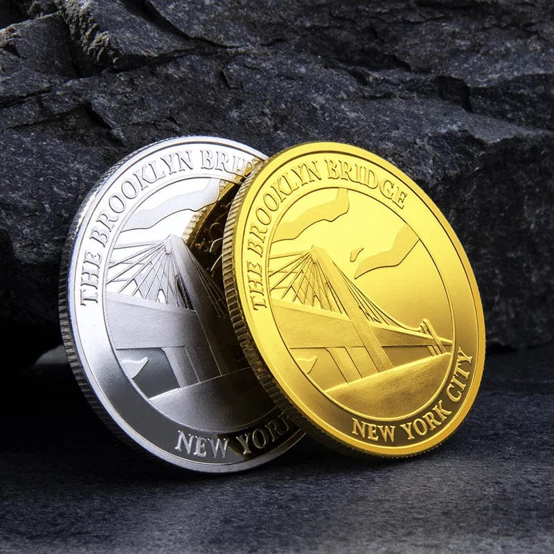 US Statue of Liberty Souvenir New York City The Brooklyn Bridge Pattern en Coin
