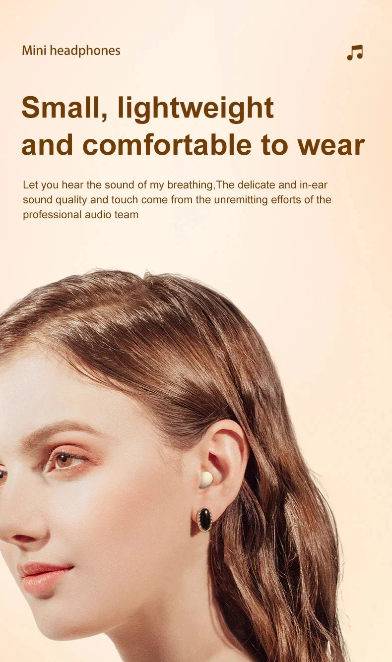 Mini Invisible Bluetooth 5.4 Earbuds – True Wireless Headphones with Clear Sound