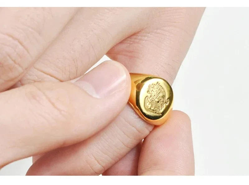 किंग्समैन रिंग - सीक्रेट सर्विस कस्टम सिग्नेट रिंग, S925 सिल्वर ब्रास गोल्ड कॉस्प्ले ज्वेलरी