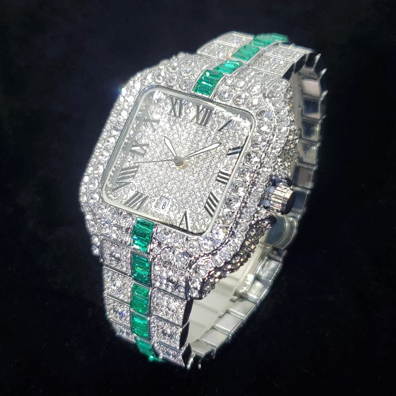 iced out watches cheap, ice out jewelry, Cartier skeleton iced out, bustdown watch, iced out AP watch, iced out Cartier Santos, iced Cartier watch, 