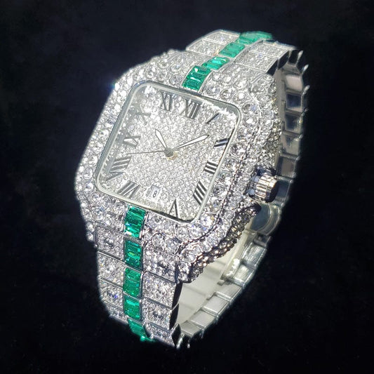 iced out watches cheap, ice out jewelry, Cartier skeleton iced out, bustdown watch, iced out AP watch, iced out Cartier Santos, iced Cartier watch, 