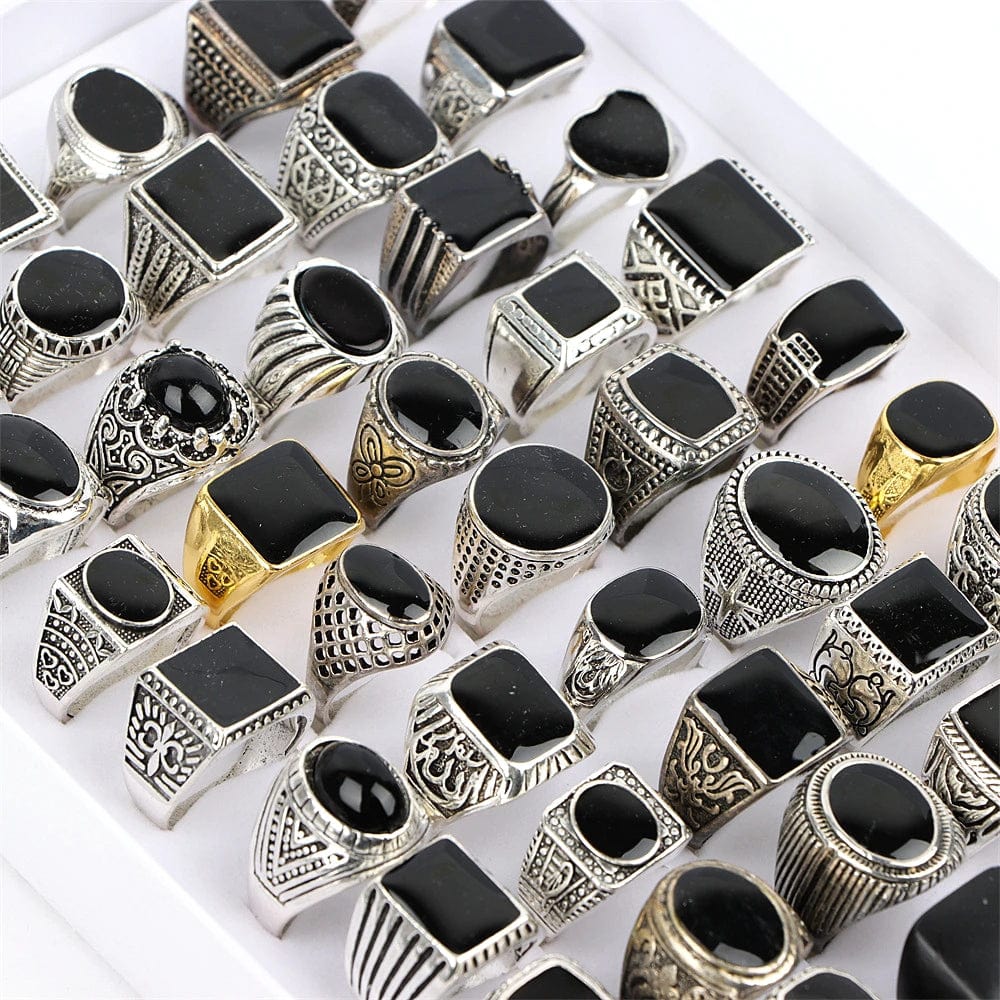 10Pcs/Lot Fashion Punk Vintage Metal Rings - Skull Skeleton Gothic Geometry Mixed