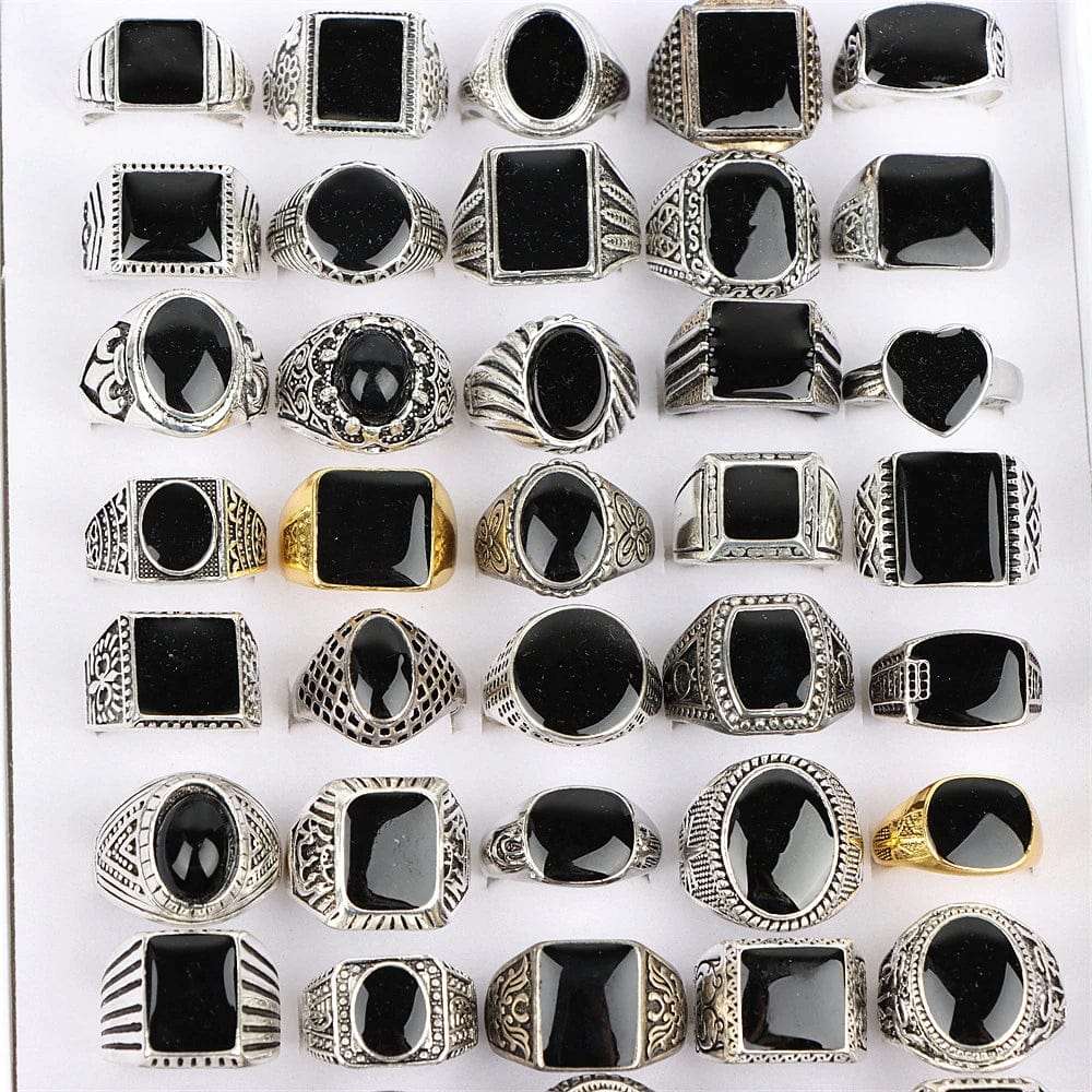 10Pcs/Lot Fashion Punk Vintage Metal Rings - Skull Skeleton Gothic Geometry Mixed