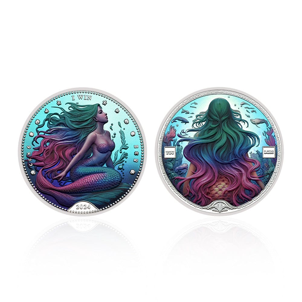 Mermaid Coin, Fantasy Coin, Ocean Theme Coin, Mythical Coin, Collectible Mermaid Token, Sea Creature Coin, Mermaid Treasure, Nautical Coin, Enchanted Coin, Underwater Coin, Mermaid Currency, Marine Coin, Mermaid Gift Coin, Fantasy Token, Mythical Sea Coin