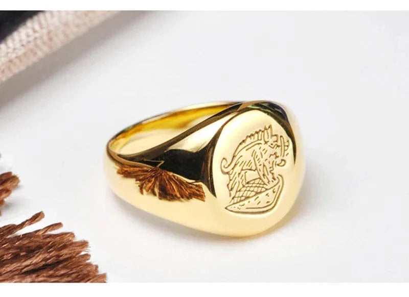 Kings-man Ring - The Secret Service Custom Signet Ring, S925 Silver Color Brass Gold, Cosplay Jewelry
