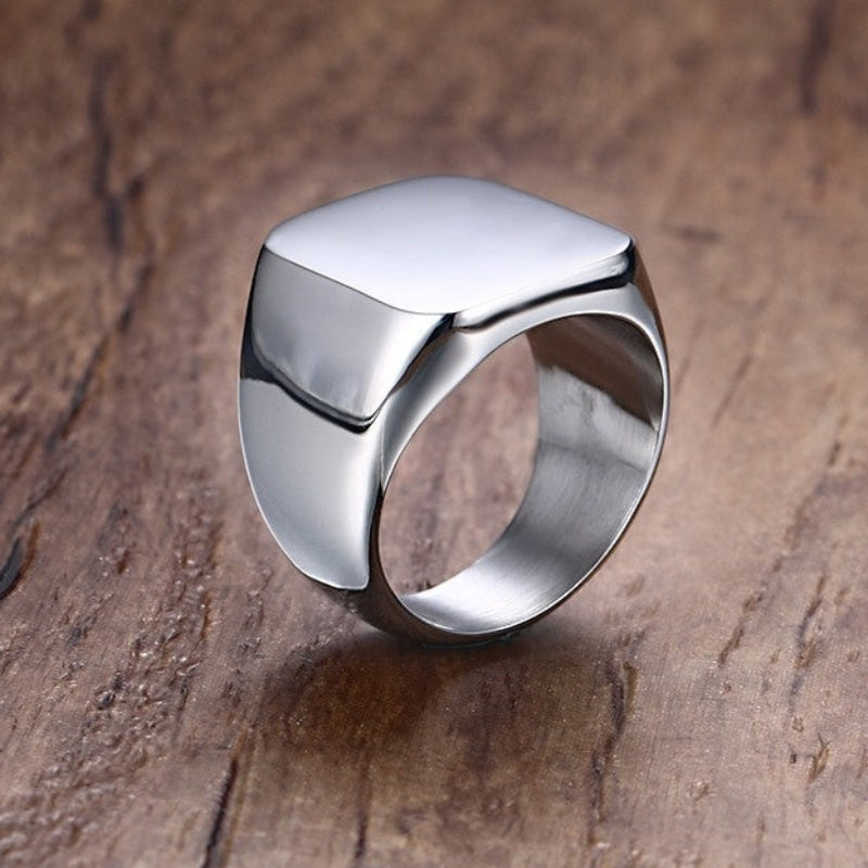 alphabet ring, signet ring men, stainless steel ring, father’s day gift, personalized ring