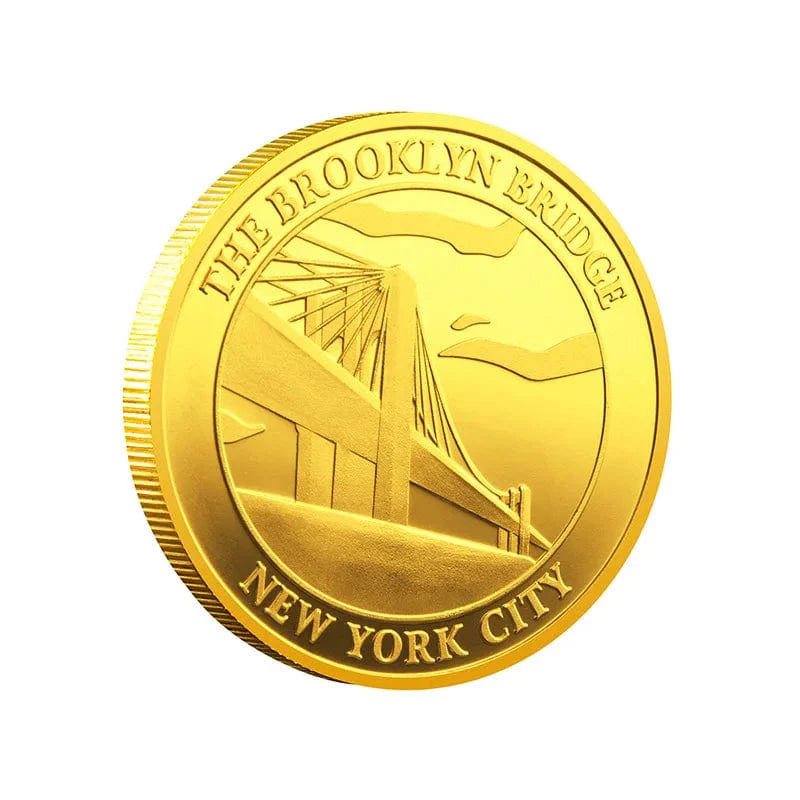 US Statue of Liberty Souvenir New York City The Brooklyn Bridge Pattern en Coin