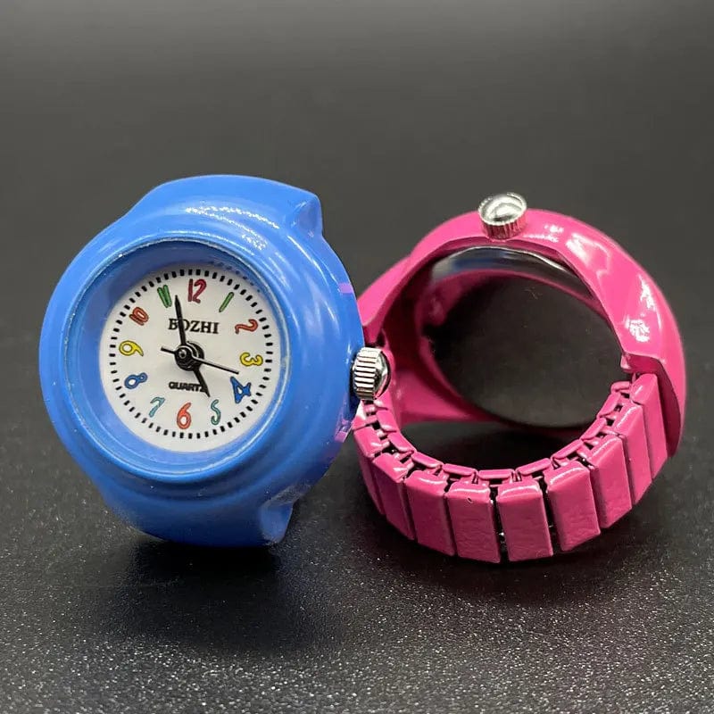 Mini Clock Watch Ring - Elastic Strap Finger Ring with Funny Anillos Jewelry