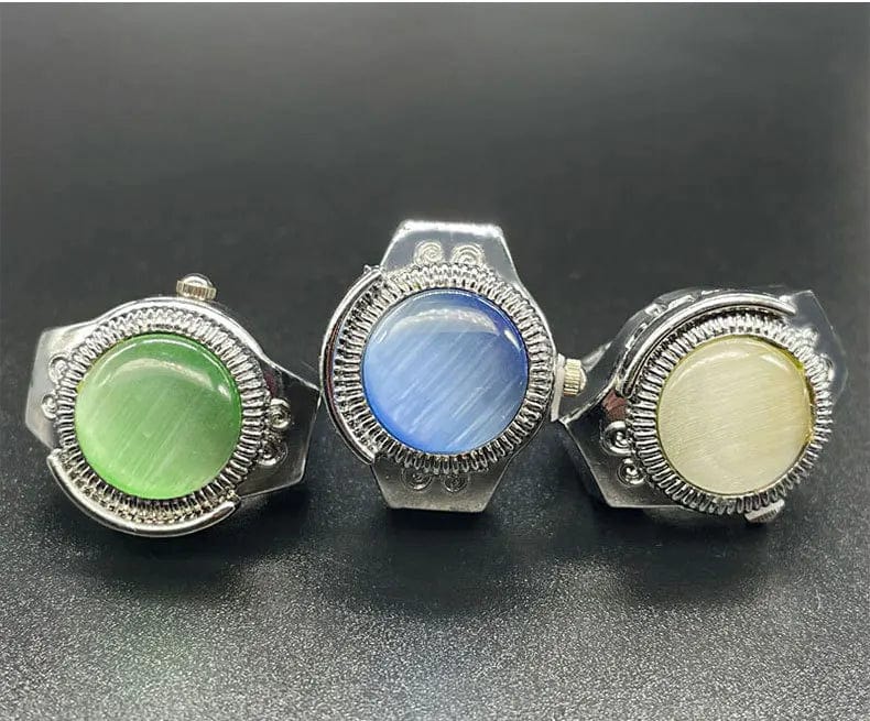 Quartz Finger Ring Watch - Mini Punk Clock with Elastic Strap