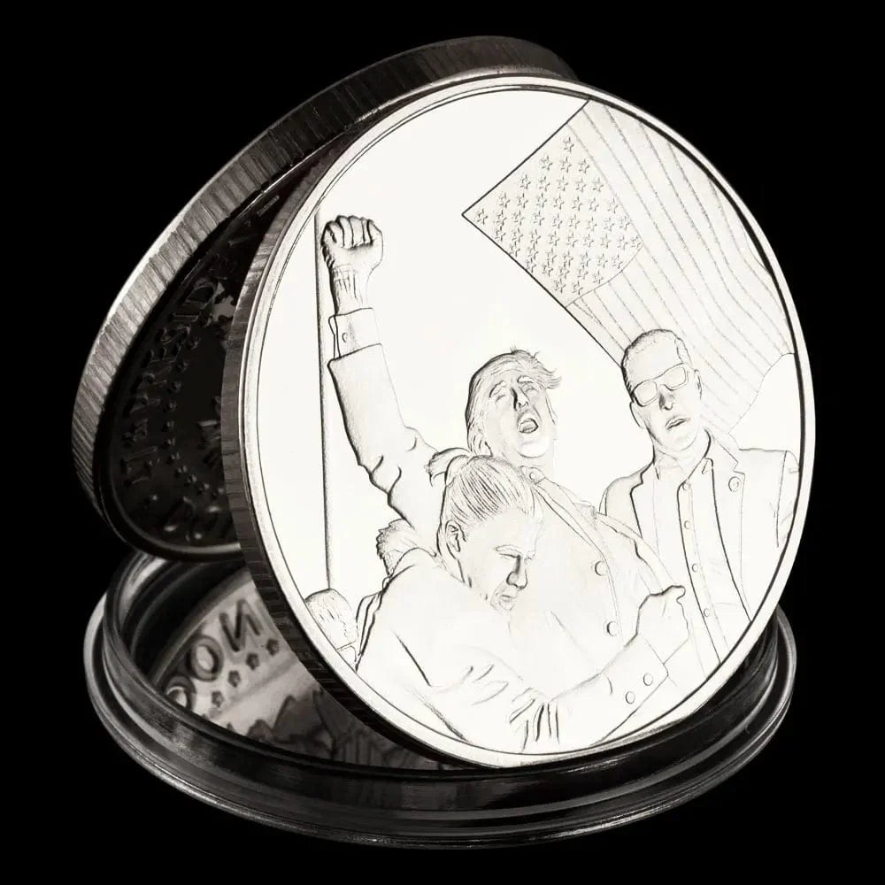 2024 Assassination Attempt Donald Trump  Coin - US 47th President Souvenir Metal