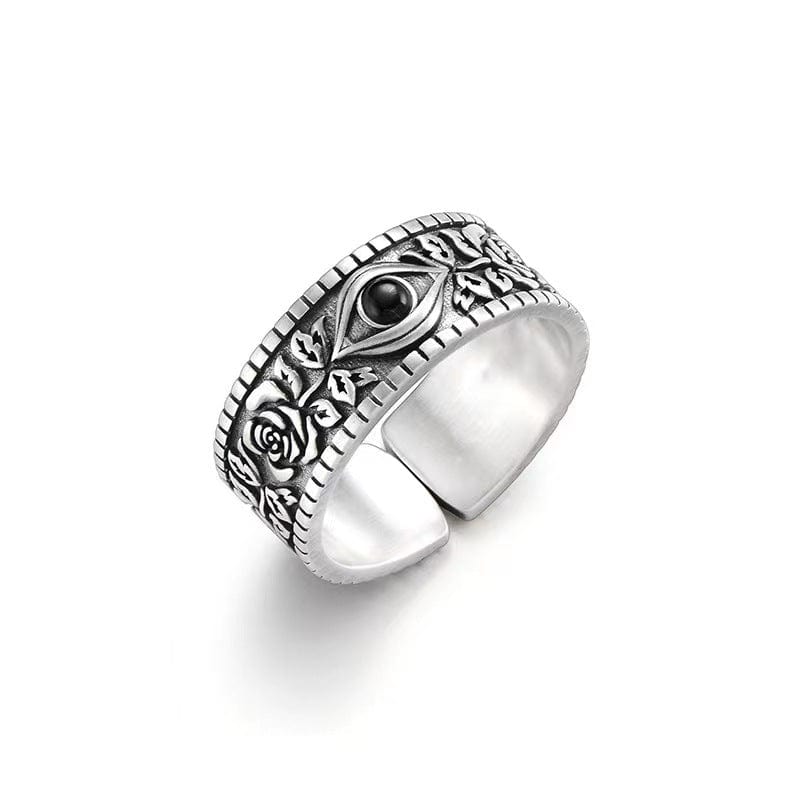 eye ring, flower ring, evil eye ring, flower engagement ring, floral engagement rings, rose ring, gold rose ring, eyeball ring, haldi jewellery, rose gold rose ring,