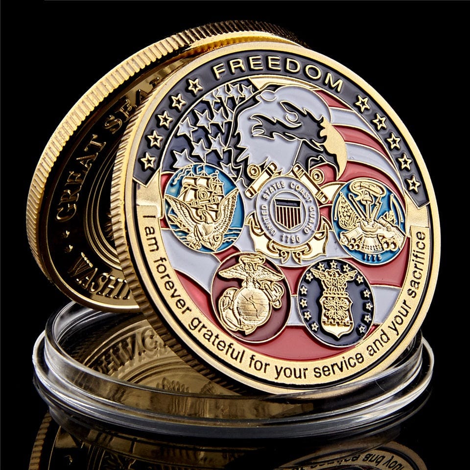 Rare Challenge Coin Collection - I Am Forever Grateful - USAF USMC Arm ...