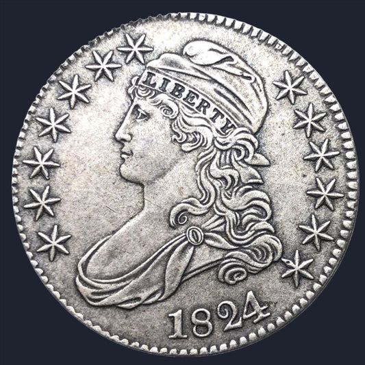 50 Cents Dollar - USA - 1824 Capped Bust Half Dollar Coin