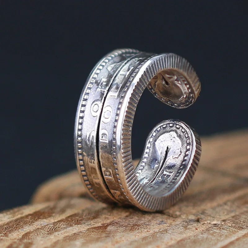 Retro Ring, Morgan Coin Ring, Gothic Ring, Rock Ring, Biker Ring, am rock ring, gothic engagement rings, retro engagement rings, retro wedding rings, vintage bridal rings, retro style engagement rings, vintage rings for women,
