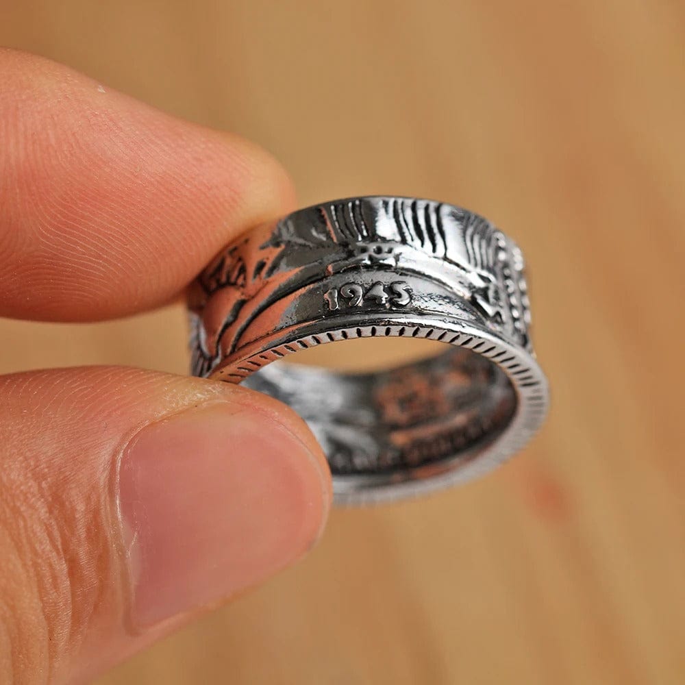 Half ring, Dollar ring, 1945 Ring, Morgan Coin Ring, Handmade ring, handmade jewellery handmade earrings 1 2 carat diamond ear rings, half ring, dollar ring, handmade ring, half eternity ring half eternity band,